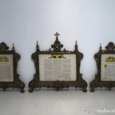 Antigüedades: PRECIOSO CONJUNTO DE SACRAS RELIGIOSAS DE ALTAR - EN BRONCE - SIGLO XIX -. Lote 365550501