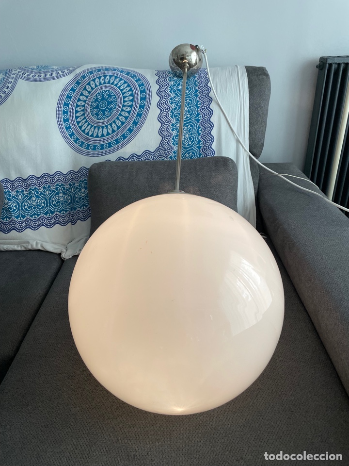 Antig&uuml;edades: L&Aacute;MPARA TECHO OPALINA - GRAN GLOBO OPALINA BLANCO - Foto 7