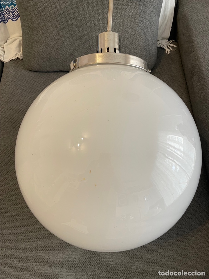 Antig&uuml;edades: L&Aacute;MPARA TECHO OPALINA - GRAN GLOBO OPALINA BLANCO - Foto 8