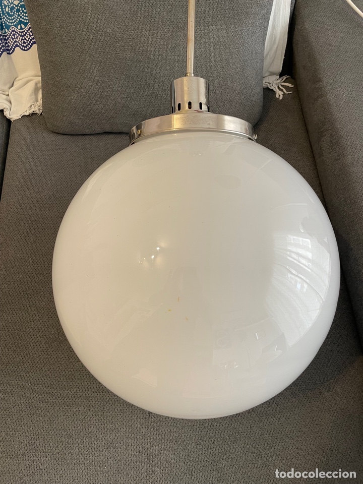 Antig&uuml;edades: L&Aacute;MPARA TECHO OPALINA - GRAN GLOBO OPALINA BLANCO - Foto 9