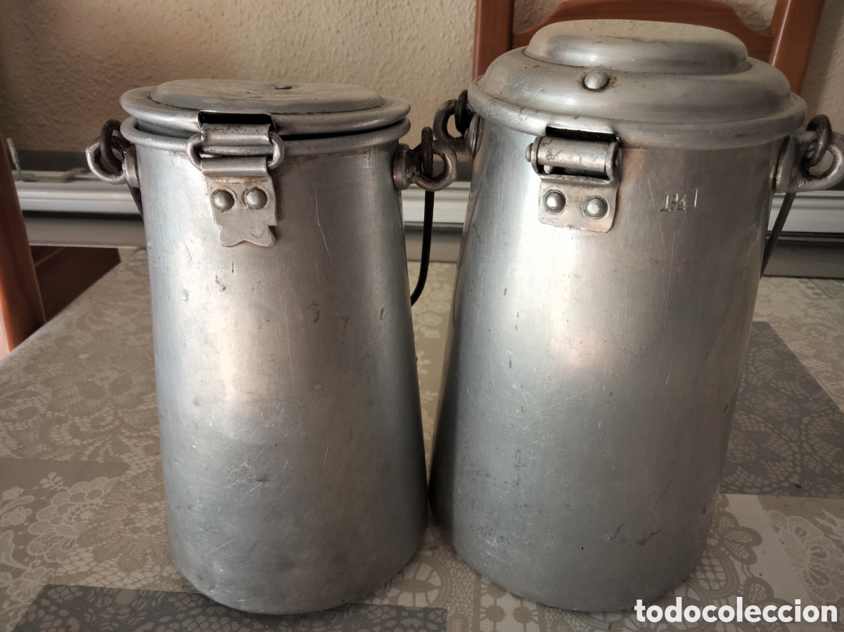 Antig&uuml;edades: 2 lecheras de aluminio - Foto 2