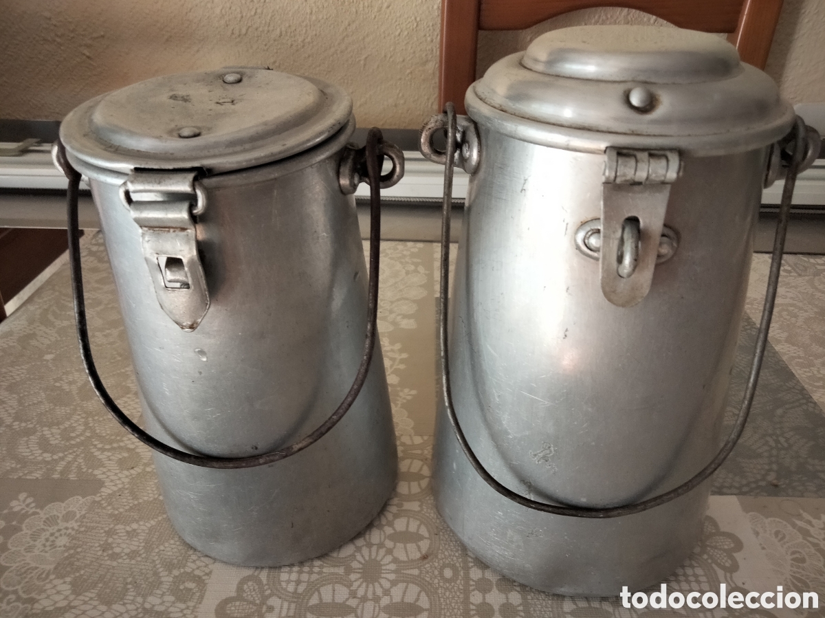 Antig&uuml;edades: 2 lecheras de aluminio - Foto 1