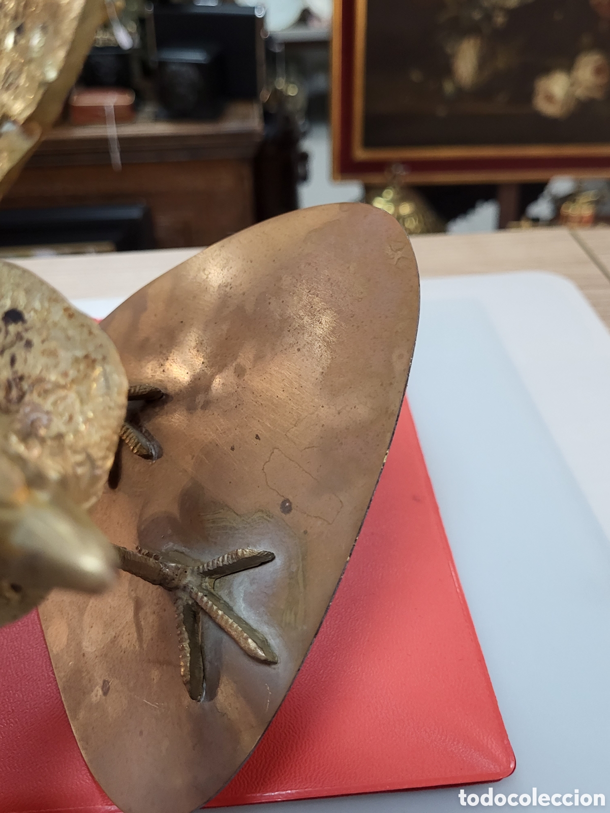 Antig&uuml;edades: P&Aacute;JAROS DE BRONCE 50x22CM - Foto 15