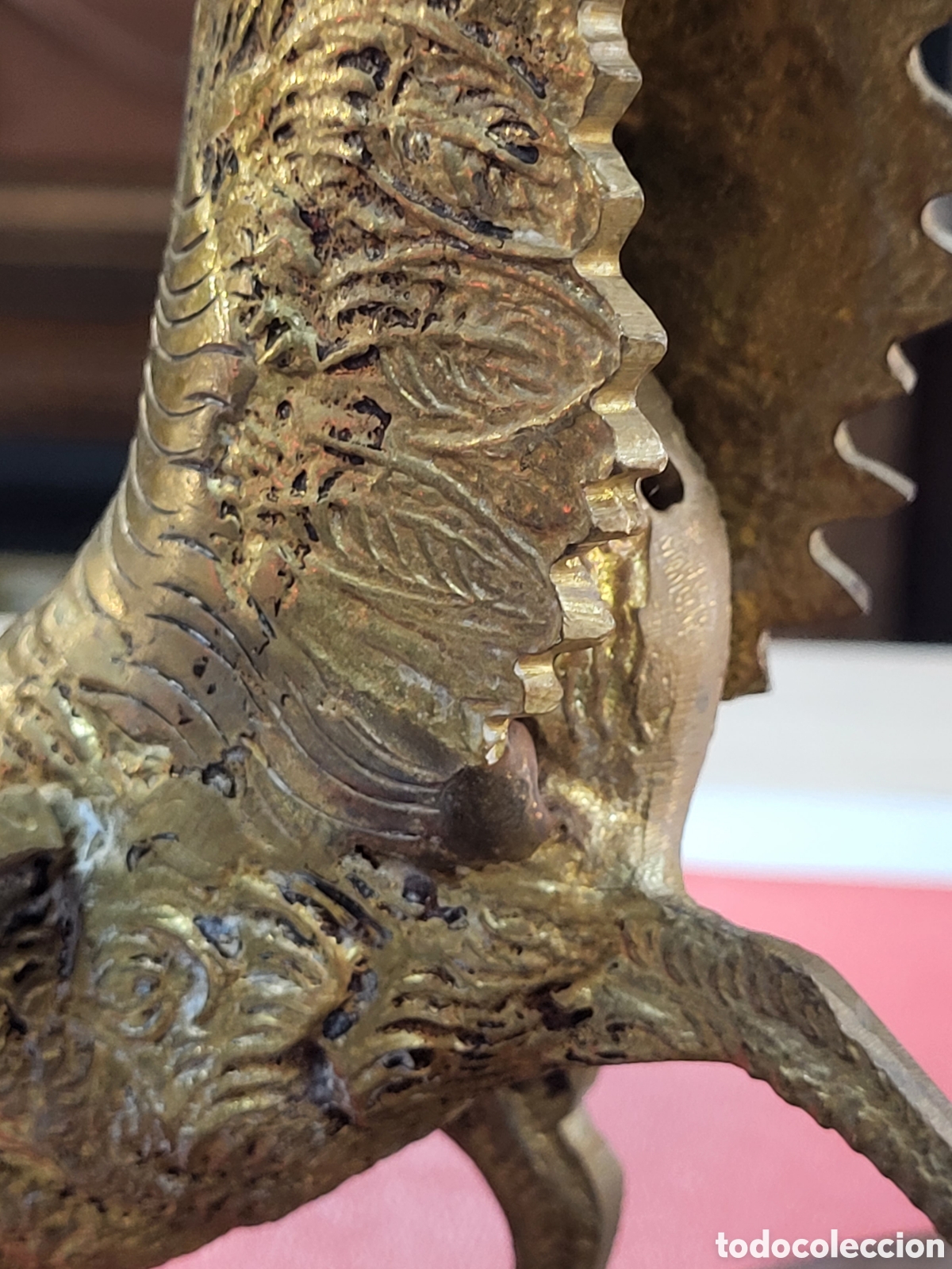 Antig&uuml;edades: P&Aacute;JAROS DE BRONCE 50x22CM - Foto 18