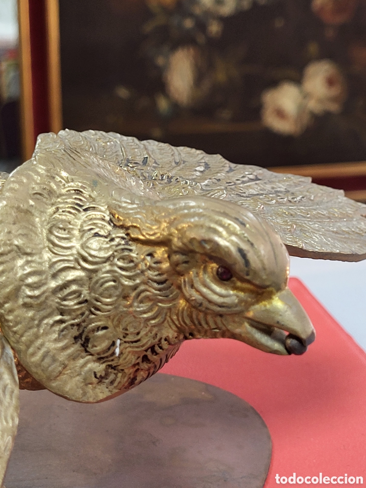 Antig&uuml;edades: P&Aacute;JAROS DE BRONCE 50x22CM - Foto 20
