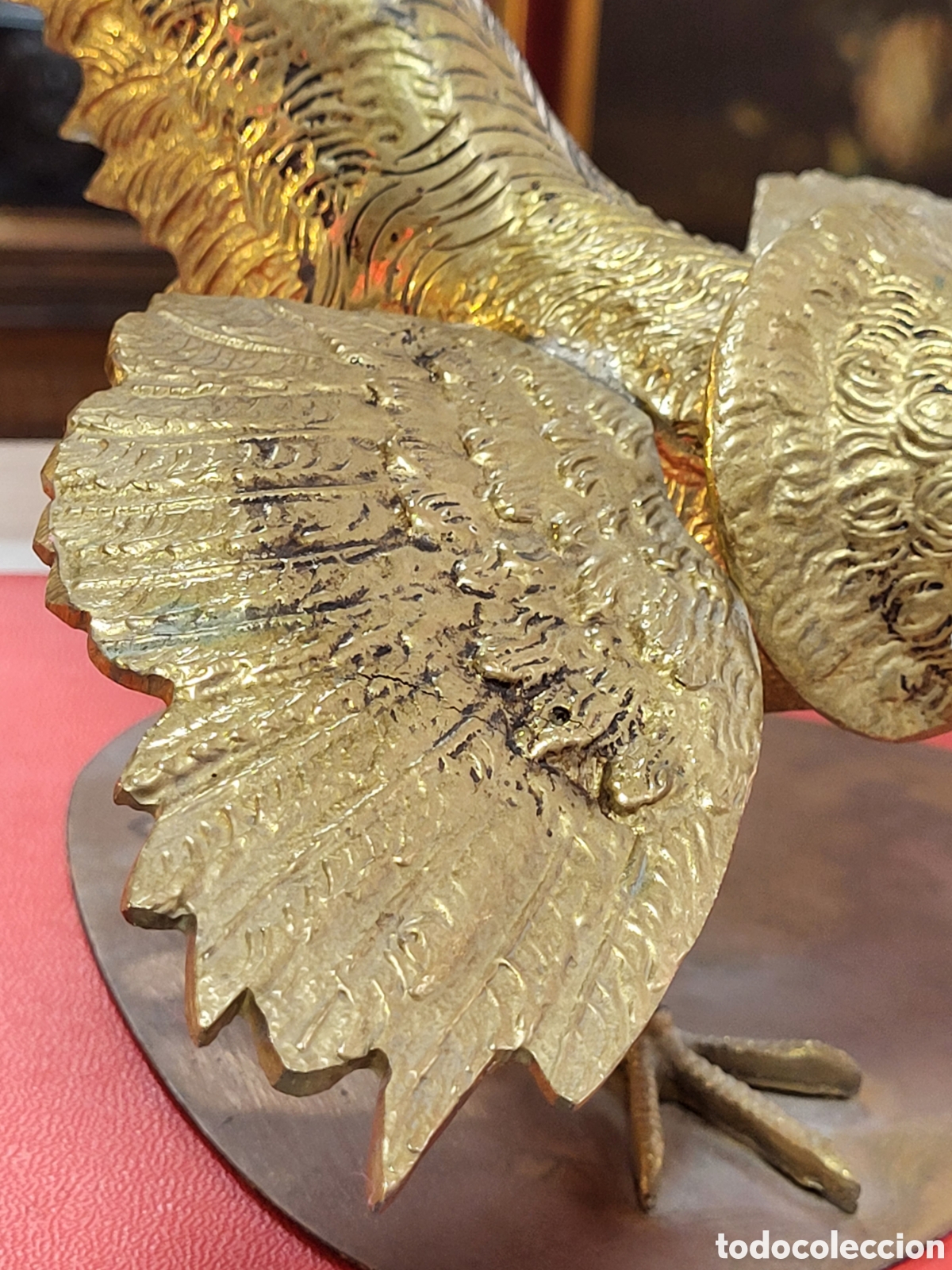 Antig&uuml;edades: P&Aacute;JAROS DE BRONCE 50x22CM - Foto 21