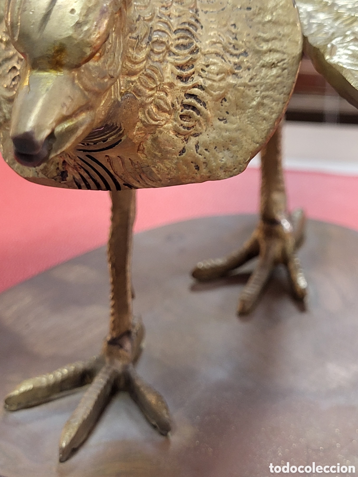 Antig&uuml;edades: P&Aacute;JAROS DE BRONCE 50x22CM - Foto 23