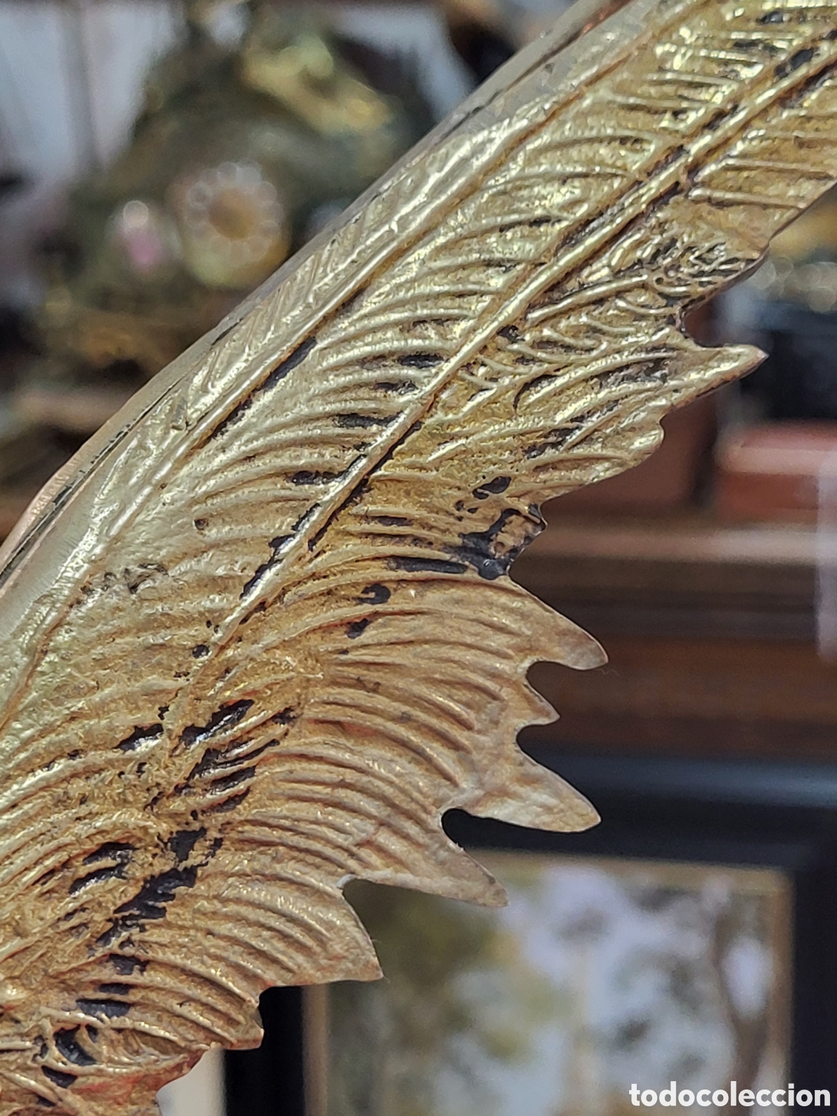 Antig&uuml;edades: P&Aacute;JAROS DE BRONCE 50x22CM - Foto 26