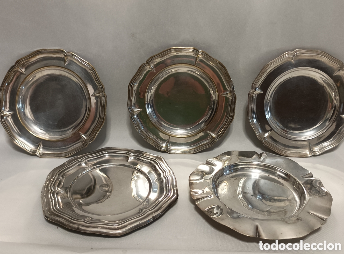 Antig&uuml;edades: Conjunto de platillos en Alpaca - Arrizabalaga - Foto 2