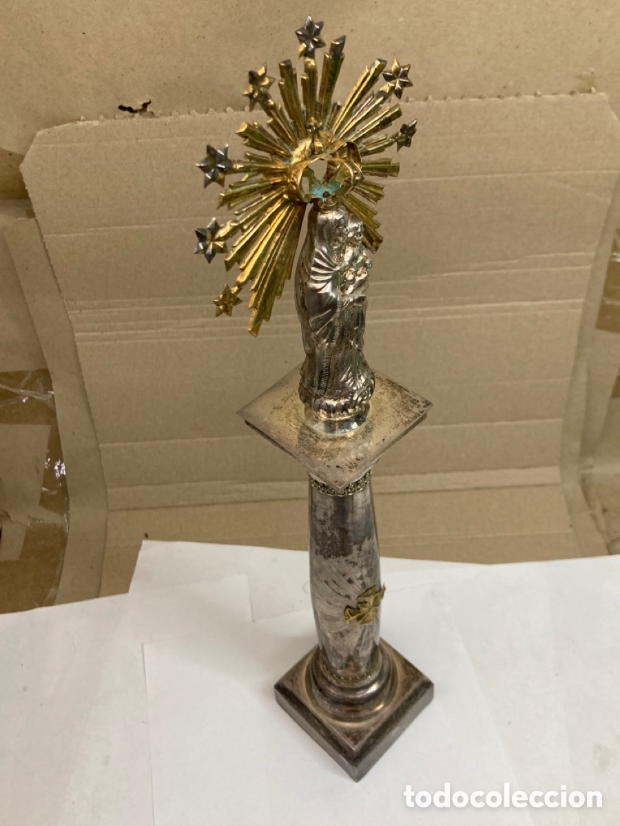 Antig&uuml;edades: Virgen Mar&iacute;a con peana de plata - Foto 3