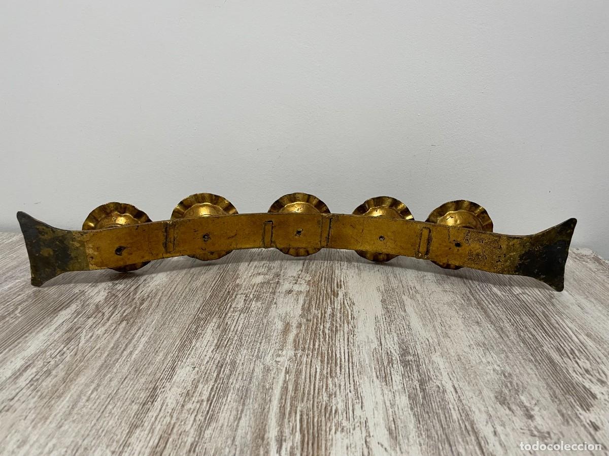 Antig&uuml;edades: CANDELABRO HIERRO FORJADO PAN DE ORO - Foto 8