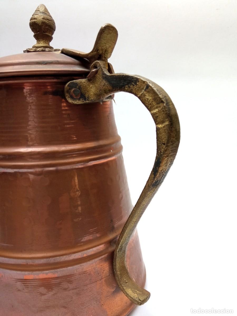 Antig&uuml;edades: Cafetera italiana cobre y lat&oacute;n - Foto 5