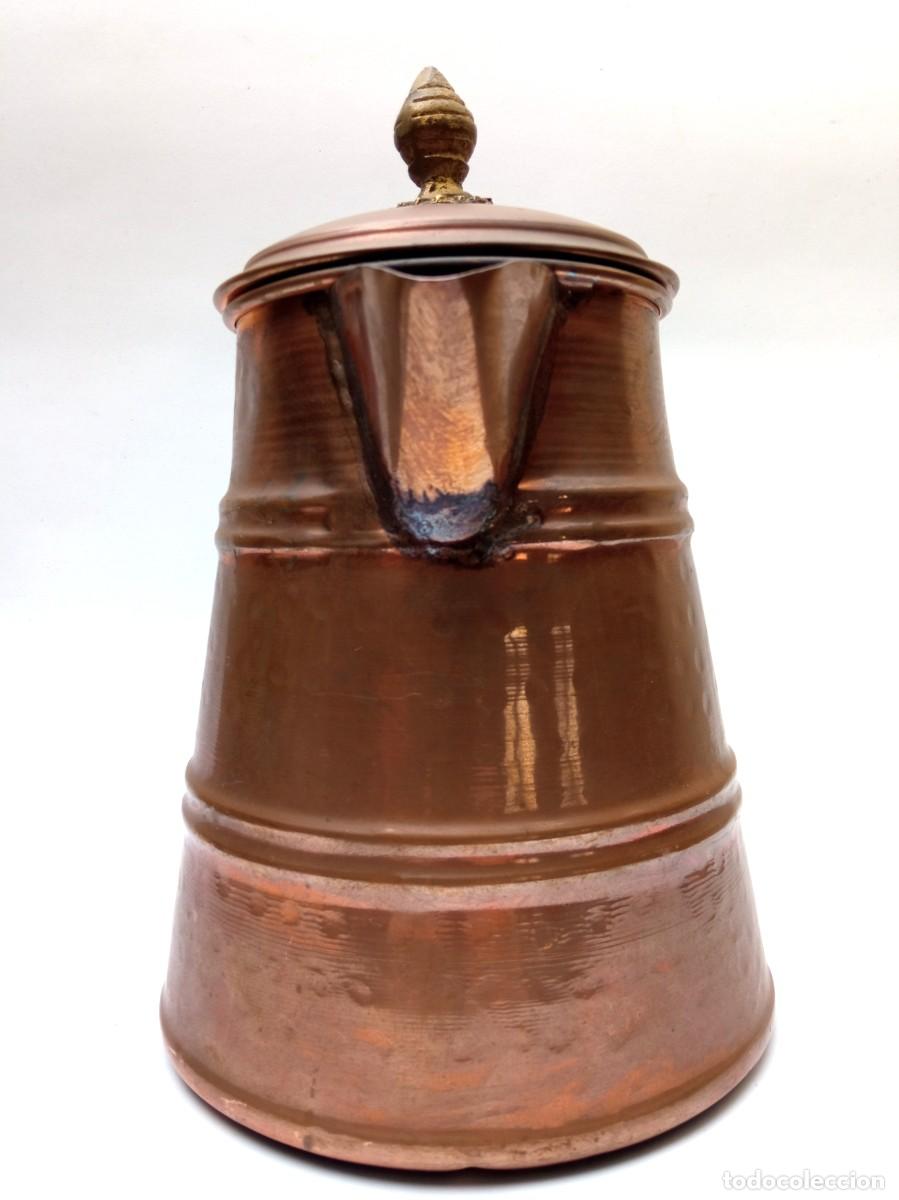 Antig&uuml;edades: Cafetera italiana cobre y lat&oacute;n - Foto 8