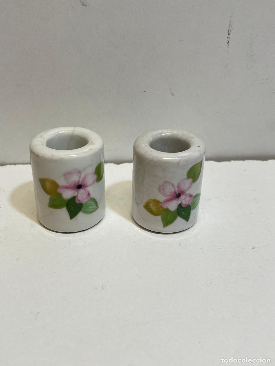 Antig&uuml;edades: 2 PEQUE&Ntilde;OS RECIPIENTES PORCELANA HERRANDIZ - Foto 1