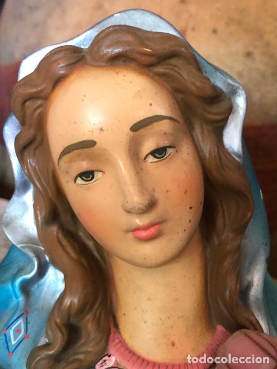 Antig&uuml;edades: BUSTO DE VIRGEN EN ESTUCO, SELLO EN PARTE TRASERA - Foto 2