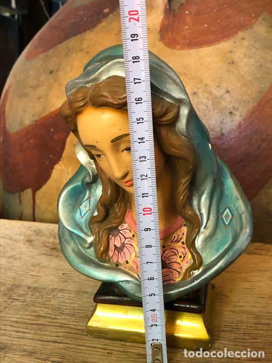 Antig&uuml;edades: BUSTO DE VIRGEN EN ESTUCO, SELLO EN PARTE TRASERA - Foto 5