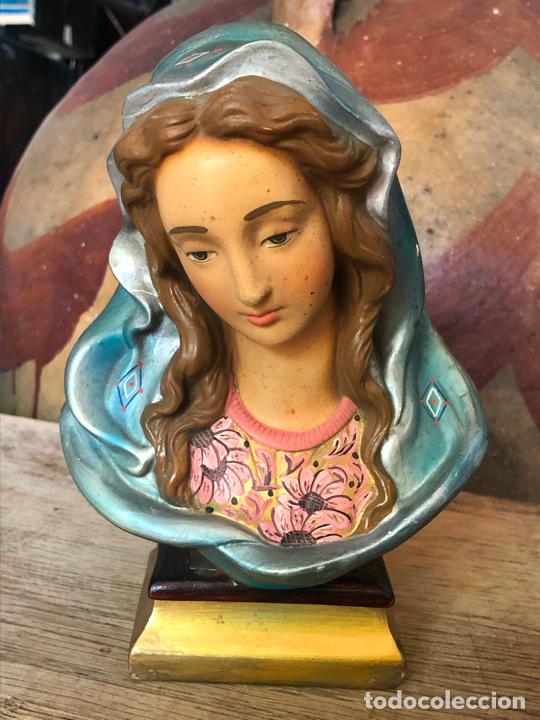Antig&uuml;edades: BUSTO DE VIRGEN EN ESTUCO, SELLO EN PARTE TRASERA - Foto 1
