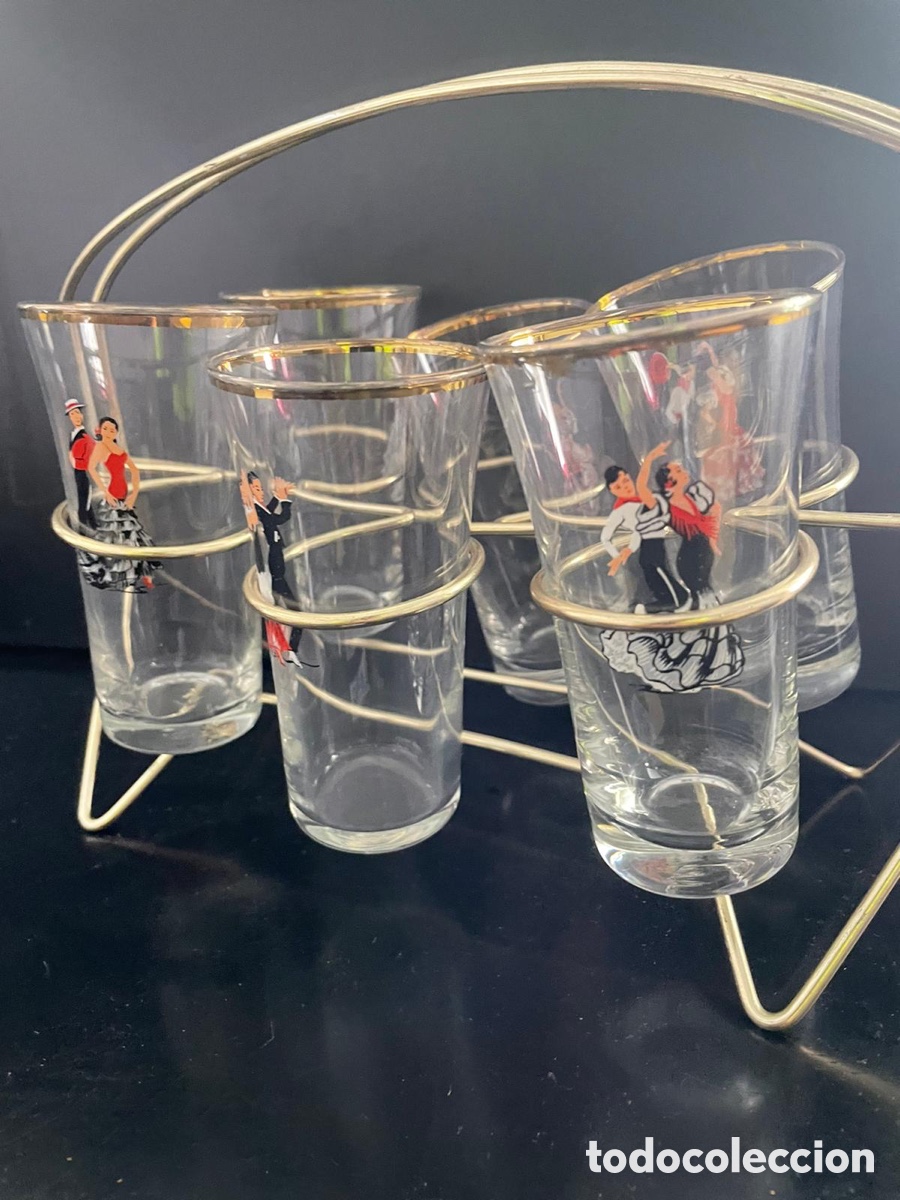 Antig&uuml;edades: Juego de vasos licor espa&ntilde;a - Foto 2