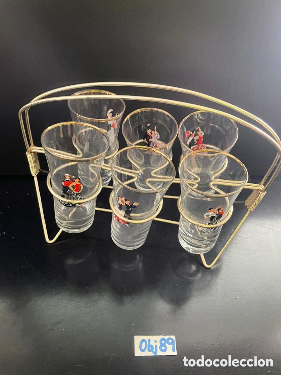 Antig&uuml;edades: Juego de vasos licor espa&ntilde;a - Foto 4