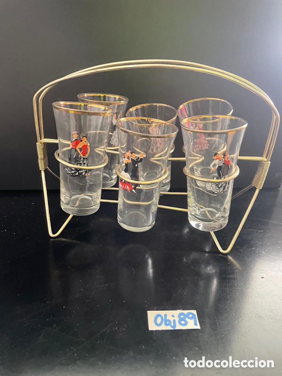 Antig&uuml;edades: Juego de vasos licor espa&ntilde;a - Foto 1