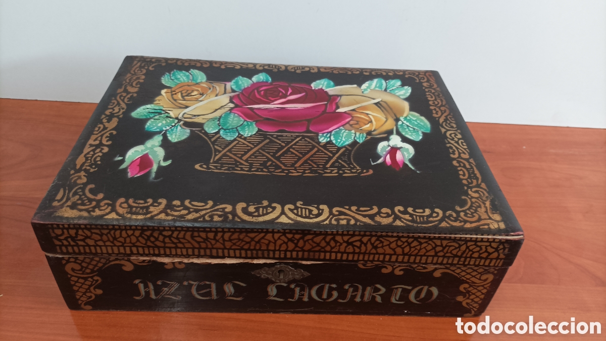 Antig&uuml;edades: Caja de madera antigua pintada - Foto 2