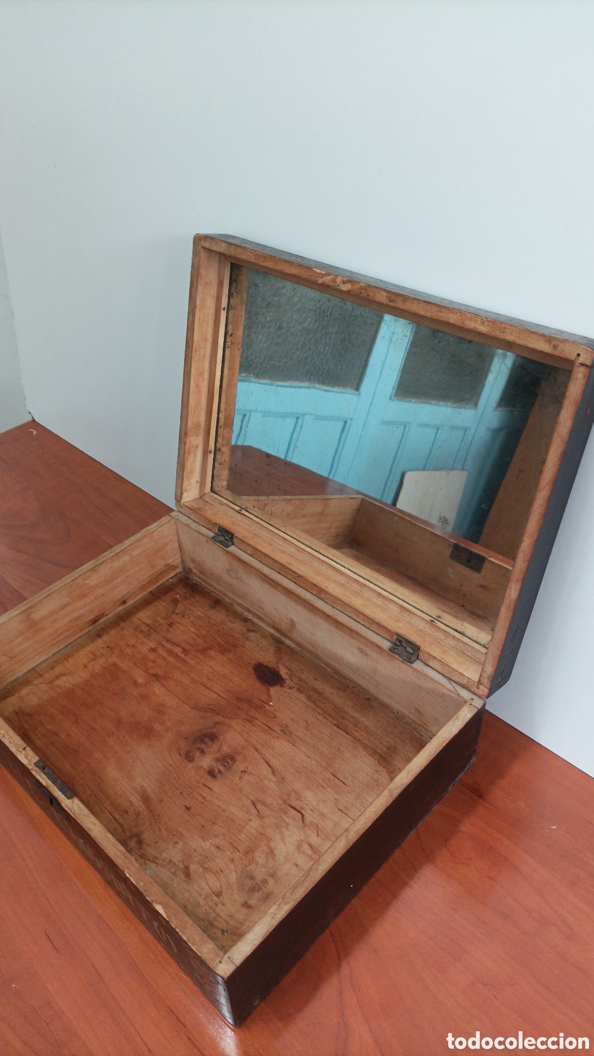 Antig&uuml;edades: Caja de madera antigua pintada - Foto 6