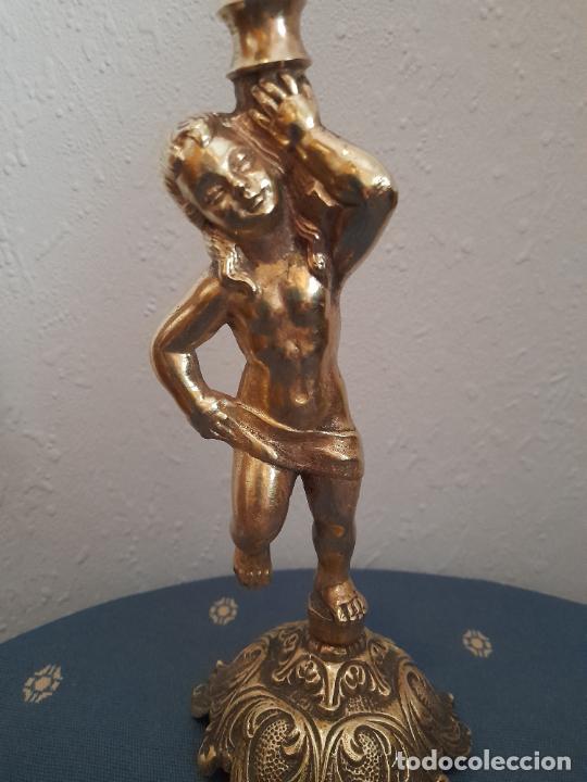 Antiques: ANTIGUO CANDELABRO FIGURA DE BRONCE DEL SIGLO XIX - EXCEPCIONAL.