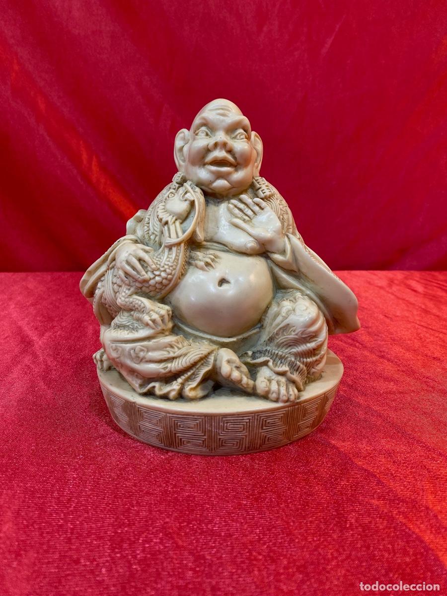 Antig&uuml;edades: FIGURA CHINA BUDA DE SIMIL HUESO - Foto 1