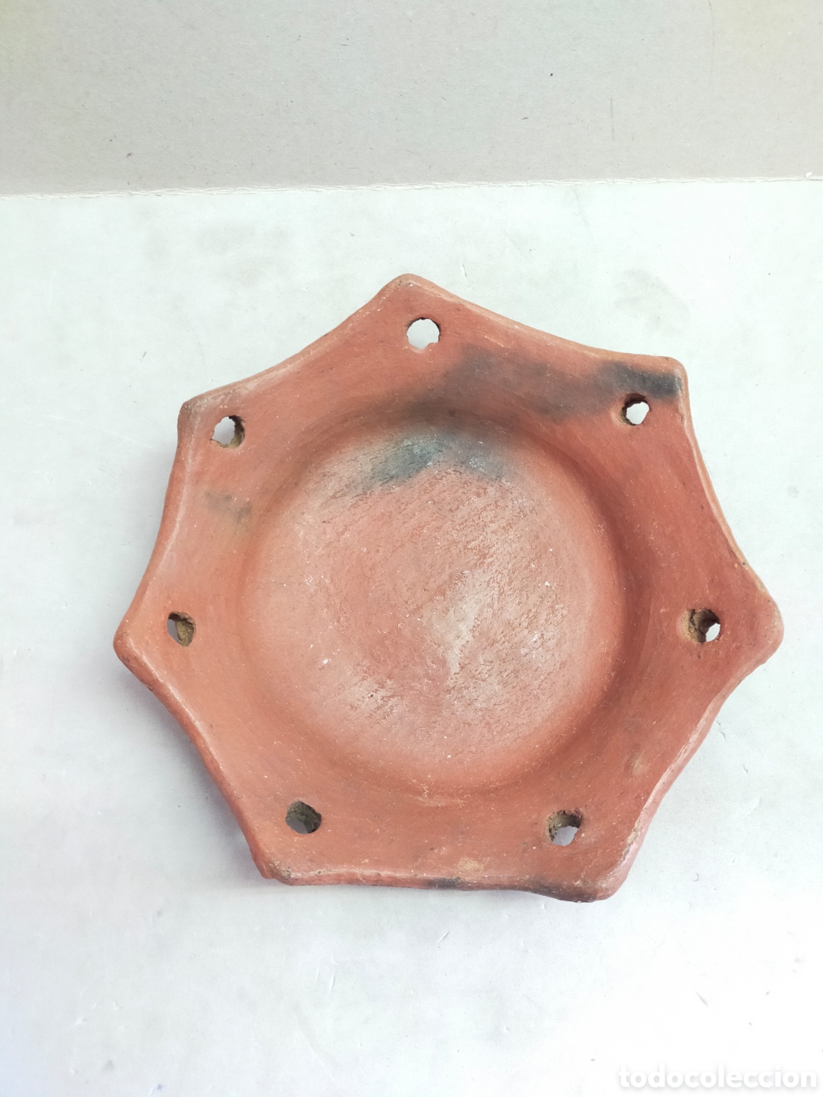 Antig&uuml;edades: PLATO DE CERAMICA HEPTAGONAL. - Foto 2