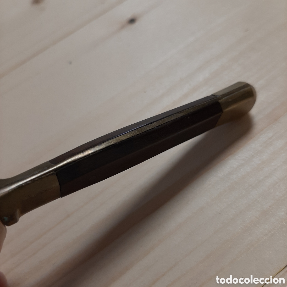 Antig&uuml;edades: Cuchillo aleman Uchatius Bronce / Mango madera / 16cm - Foto 4