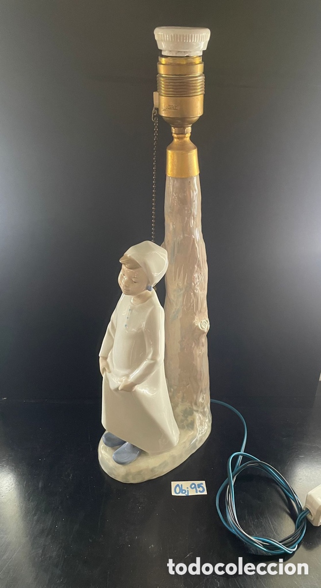 Antig&uuml;edades: L&aacute;mpara de porcelana rex valencia - Foto 3