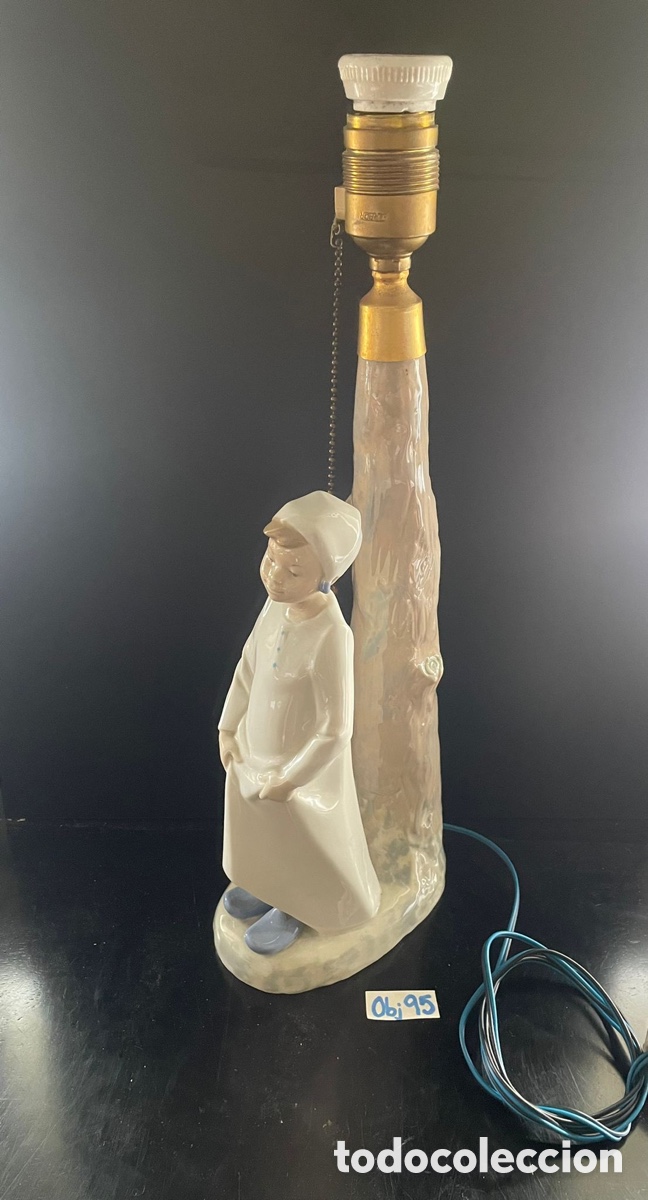 Antig&uuml;edades: L&aacute;mpara de porcelana rex valencia - Foto 1
