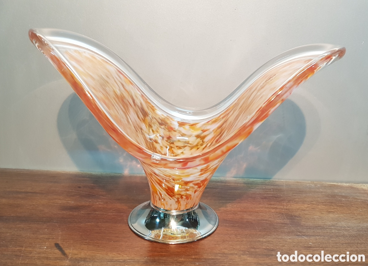 Antig&uuml;edades: CENTRO CRISTAL MURANO NARANJA - Foto 1