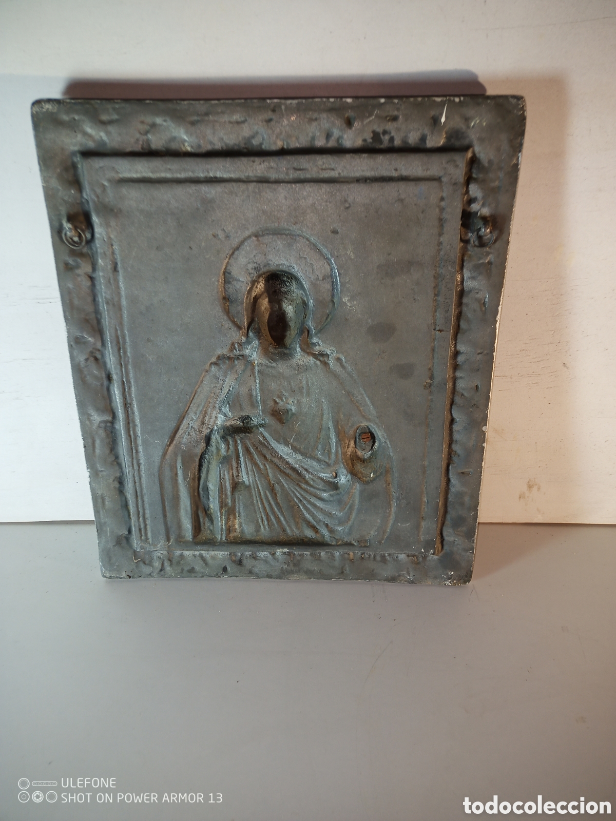 Antig&uuml;edades: Sagrado Coraz&oacute;n de Jes&uacute;s metal - Foto 3