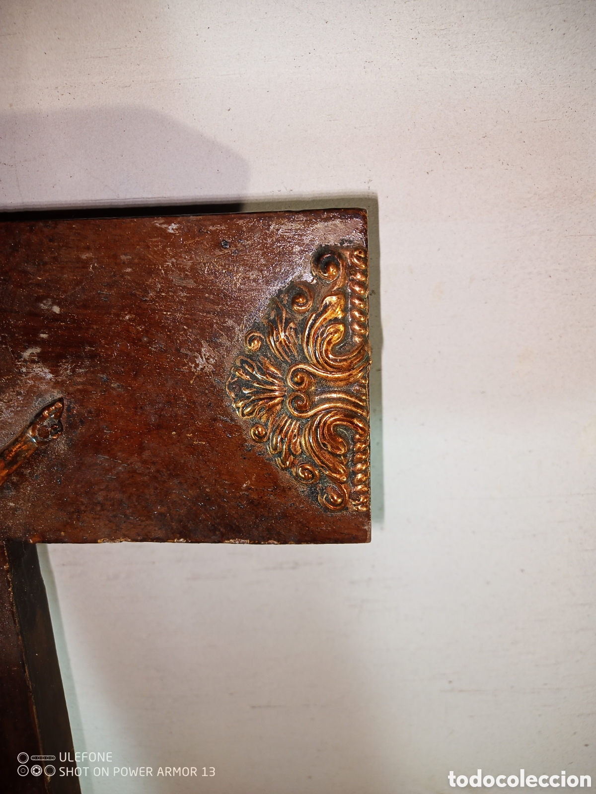 Antig&uuml;edades: Crucifijo en madera y cobre - Foto 5