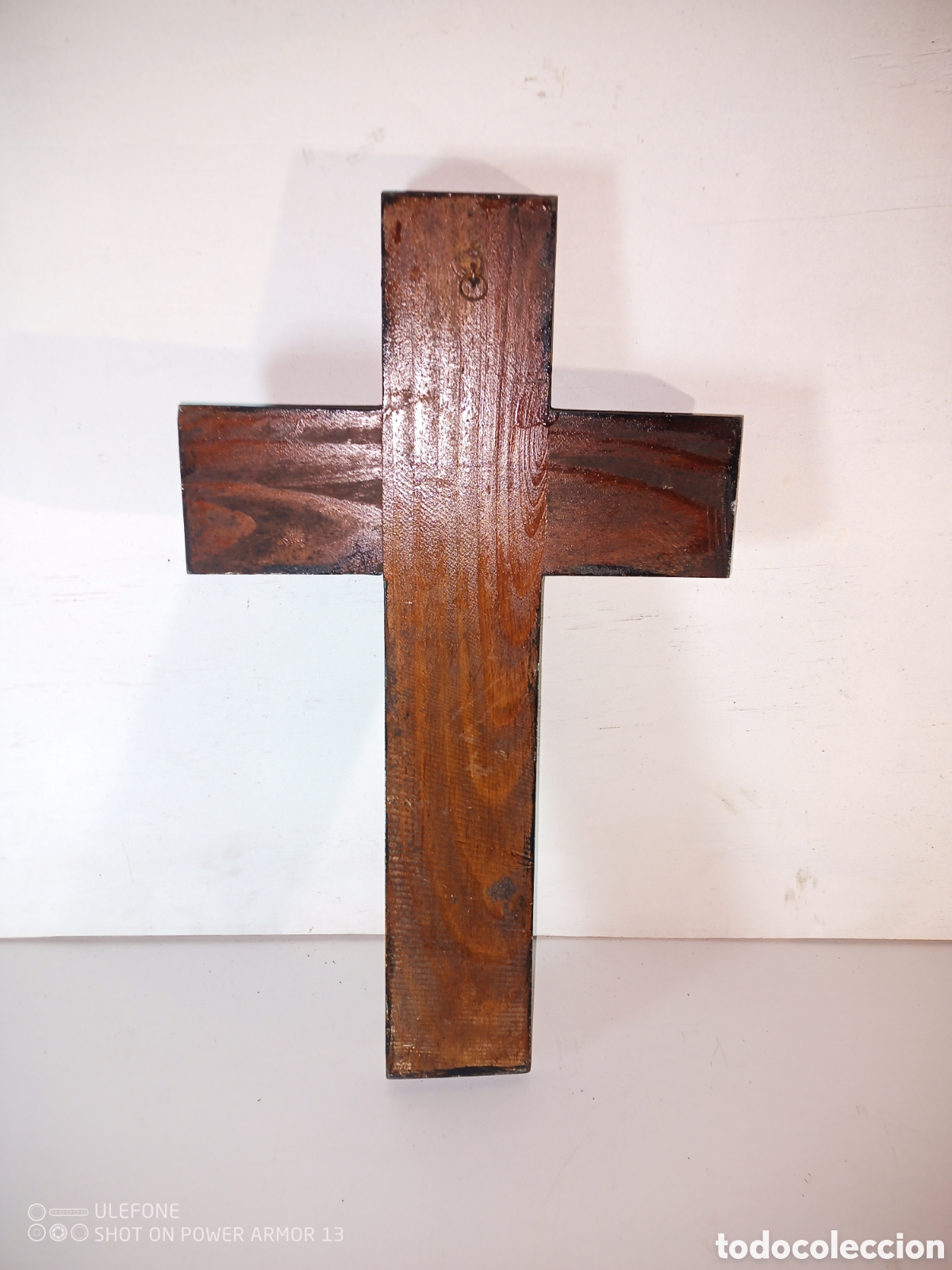 Antig&uuml;edades: Crucifijo en madera y cobre - Foto 6