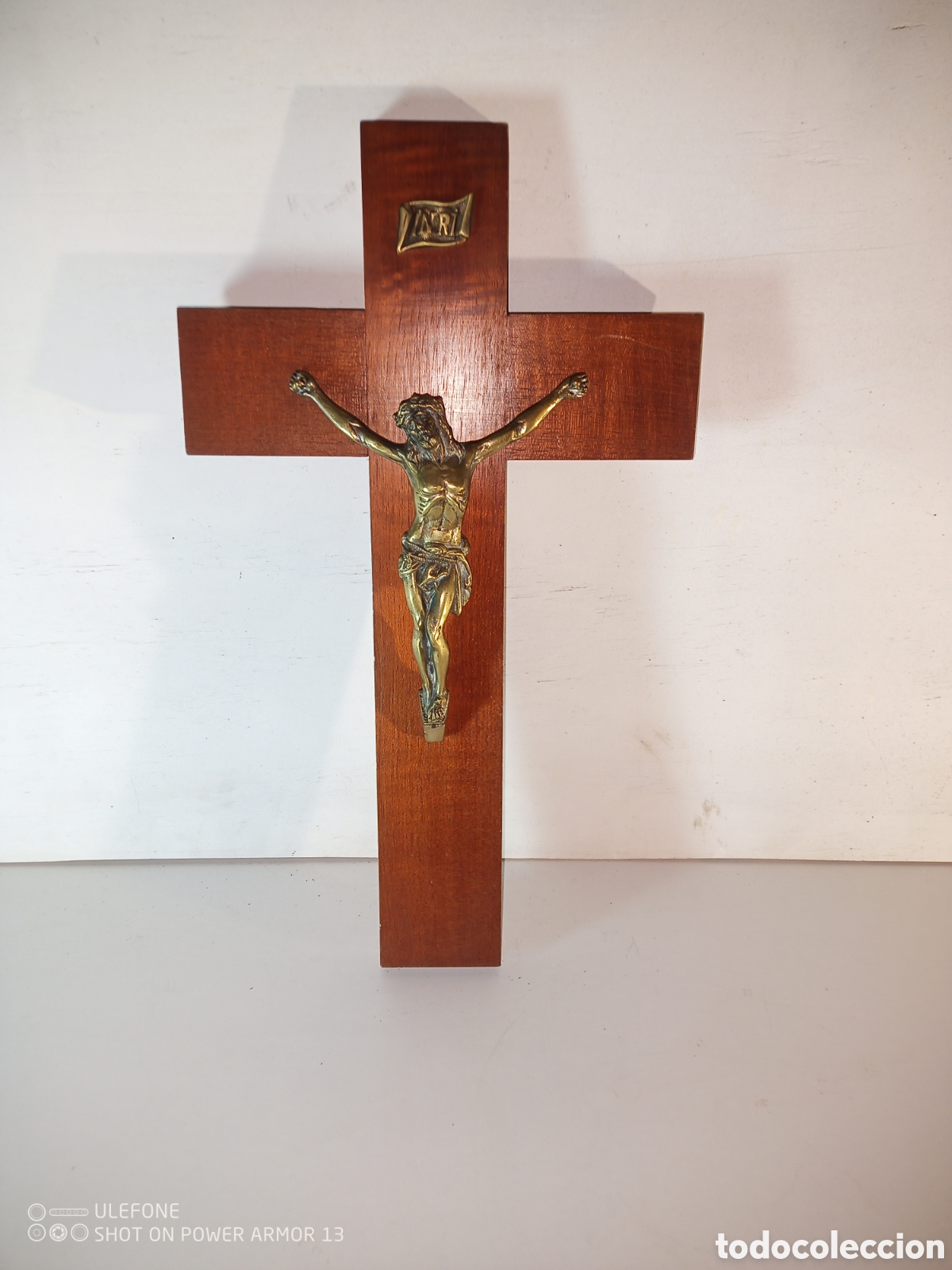 Antig&uuml;edades: Crucifijo en madera y bronce - Foto 4
