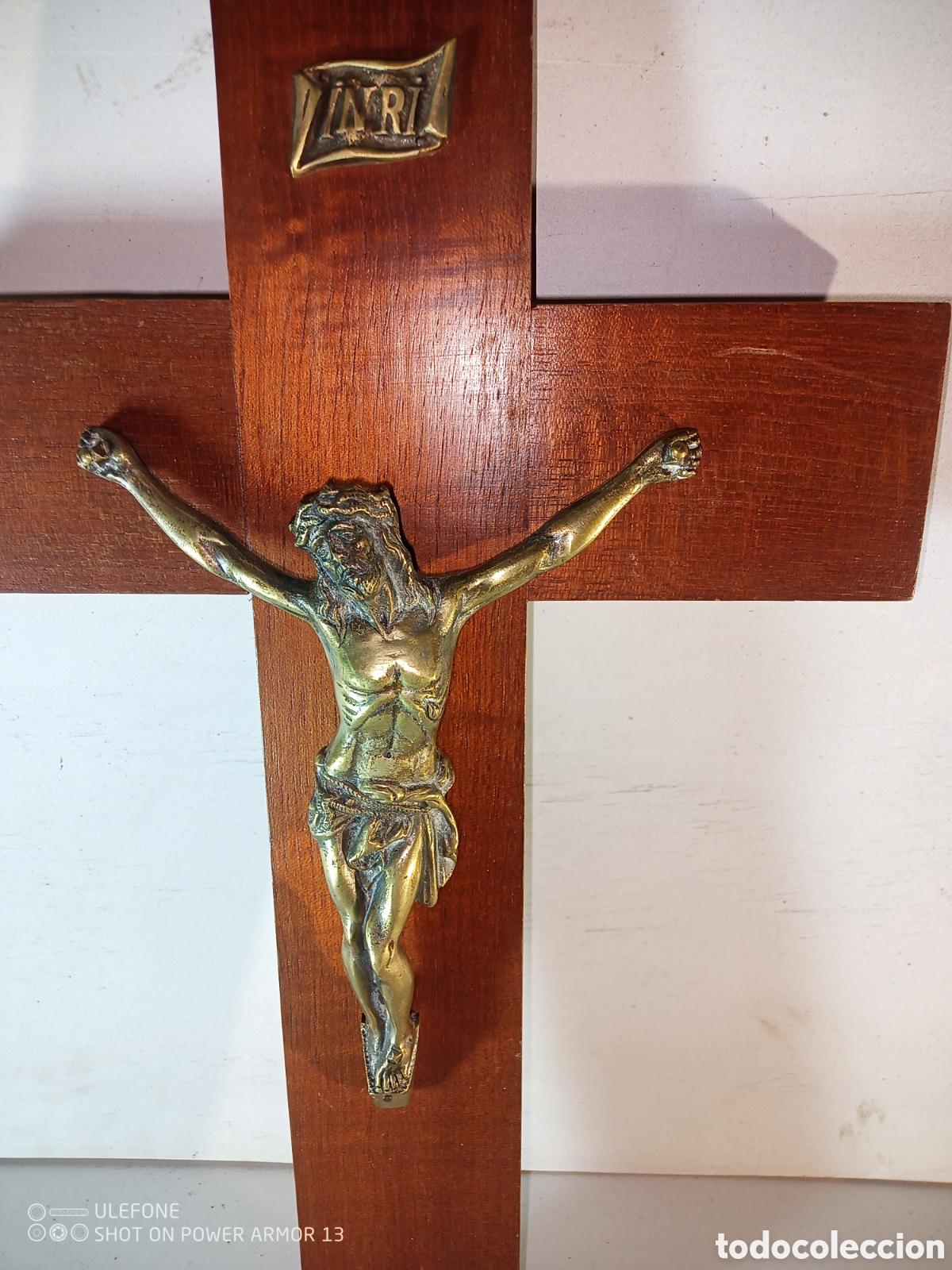 Antig&uuml;edades: Crucifijo en madera y bronce - Foto 5