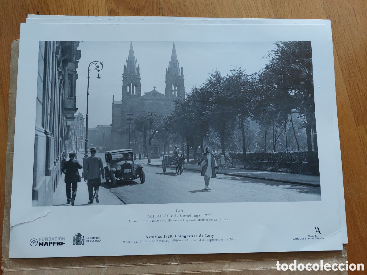 Antiquit&auml;ten: LAMINA FUNDACION MAPFRE LOTY GIJON CALLE DE COVADONGA 1928