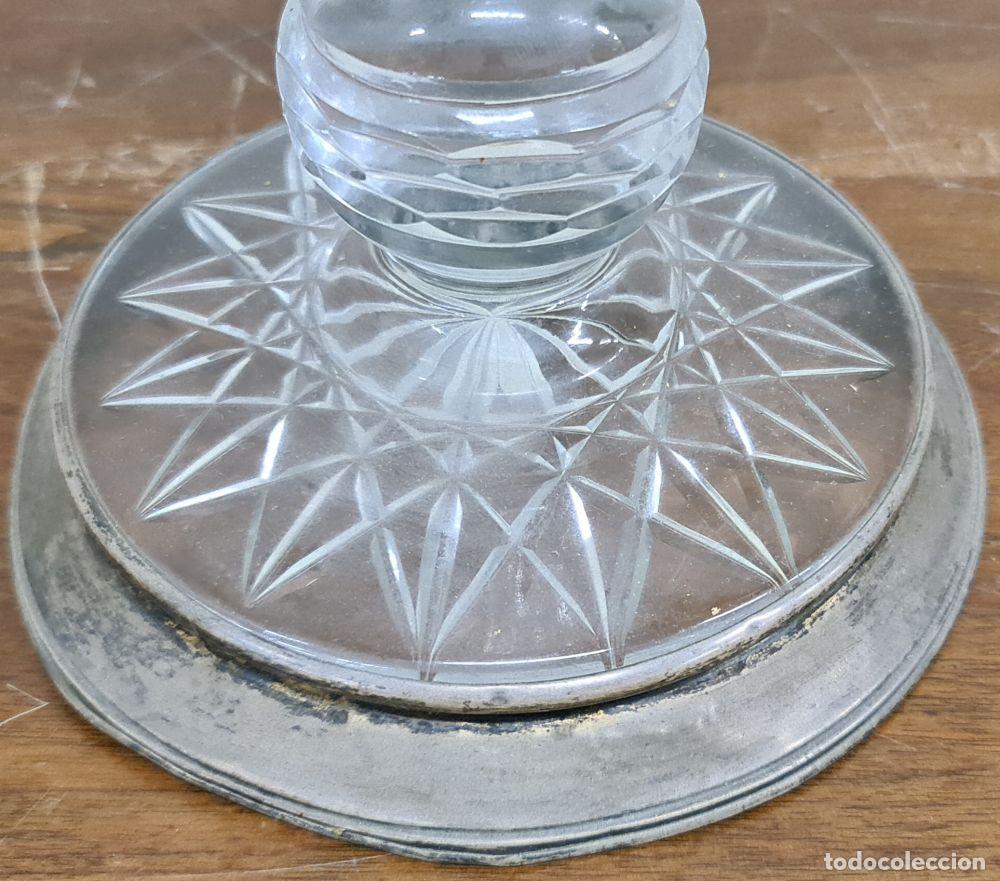 Antig&uuml;edades: JARR&Oacute;N DE CRISTAL TALLADO. BASE DE PLATA. CIRCA 1950. - Foto 8