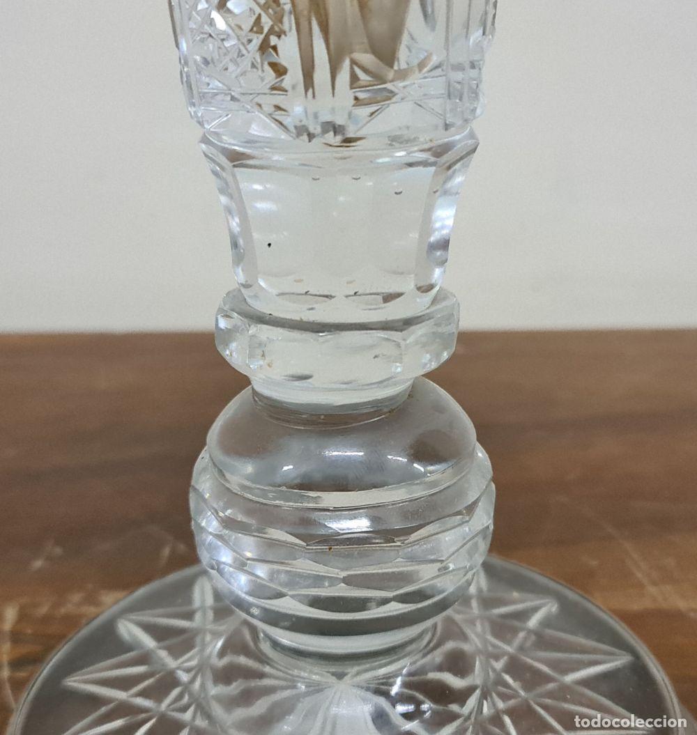 Antig&uuml;edades: JARR&Oacute;N DE CRISTAL TALLADO. BASE DE PLATA. CIRCA 1950. - Foto 13