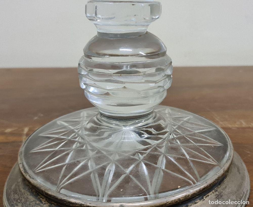 Antig&uuml;edades: JARR&Oacute;N DE CRISTAL TALLADO. BASE DE PLATA. CIRCA 1950. - Foto 23