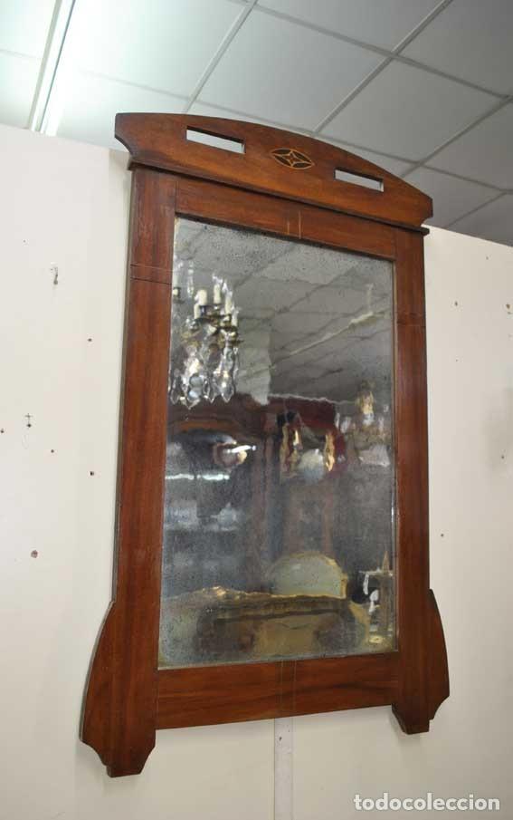 Antig&uuml;edades: ESPEJO ANTIGUO MODERNISTA CON MARQUETERIA - Foto 1