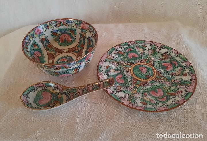 Antig&uuml;edades: MACAO - CONJUNTO (CUENCO, PLATO Y CUCHARA). - Foto 3
