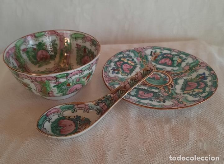 Antig&uuml;edades: MACAO - CONJUNTO (CUENCO, PLATO Y CUCHARA). - Foto 2