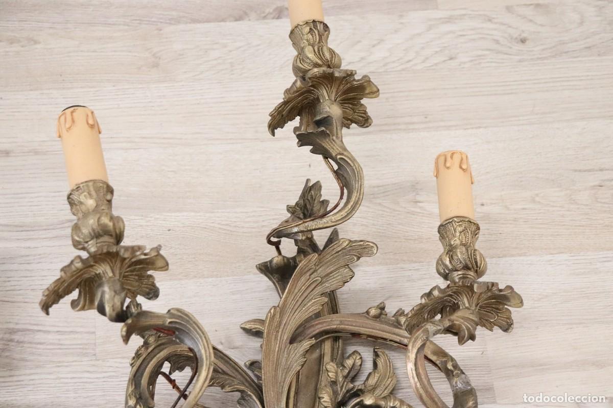 Antig&uuml;edades: Apliques antiguos de bronce dorado - Foto 6