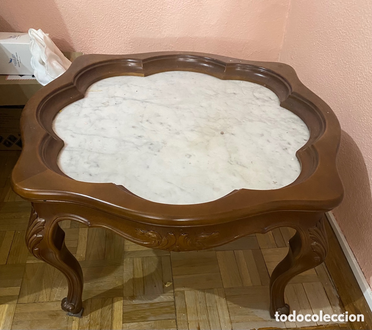 Antig&uuml;edades: Mesa madera y marmol - Foto 1