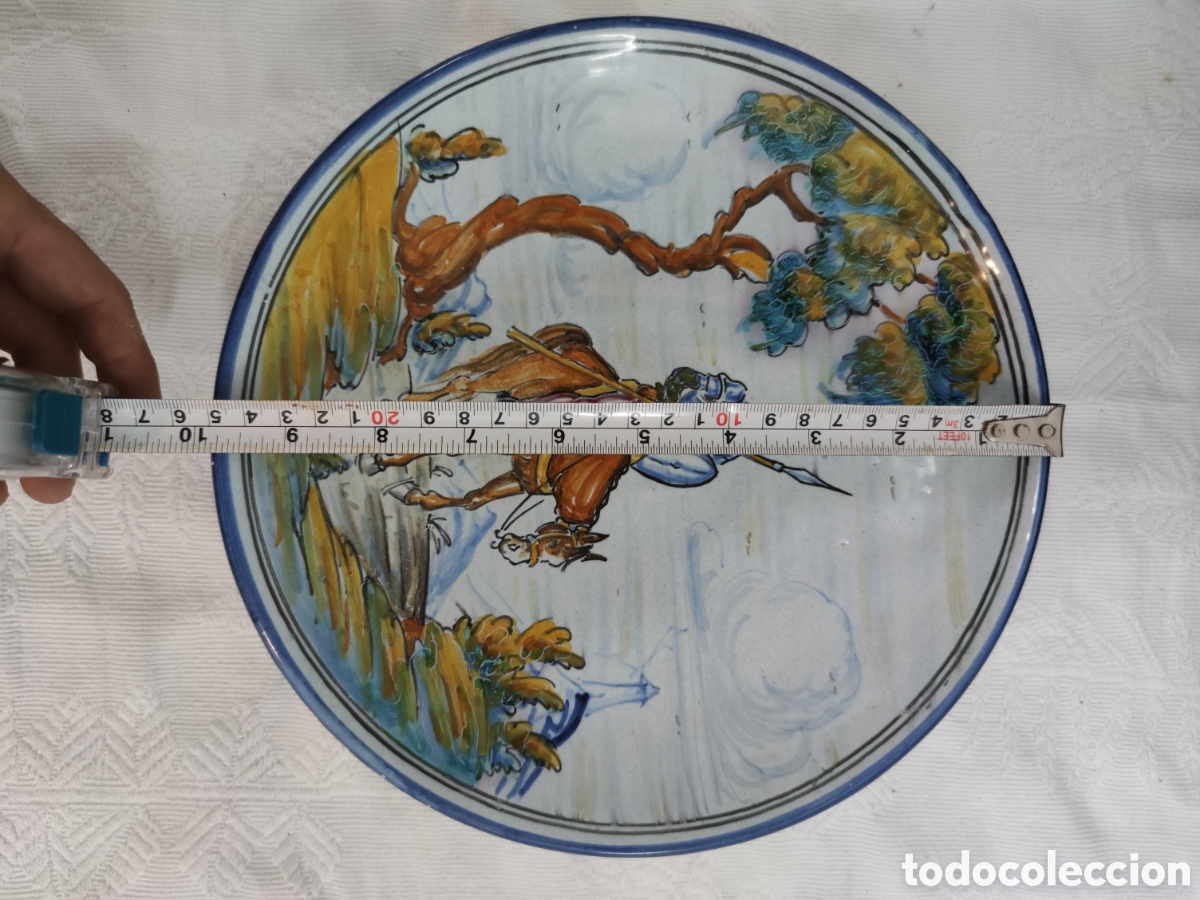 Antig&uuml;edades: Plato de Talavera firmado C.EBORA - Foto 2
