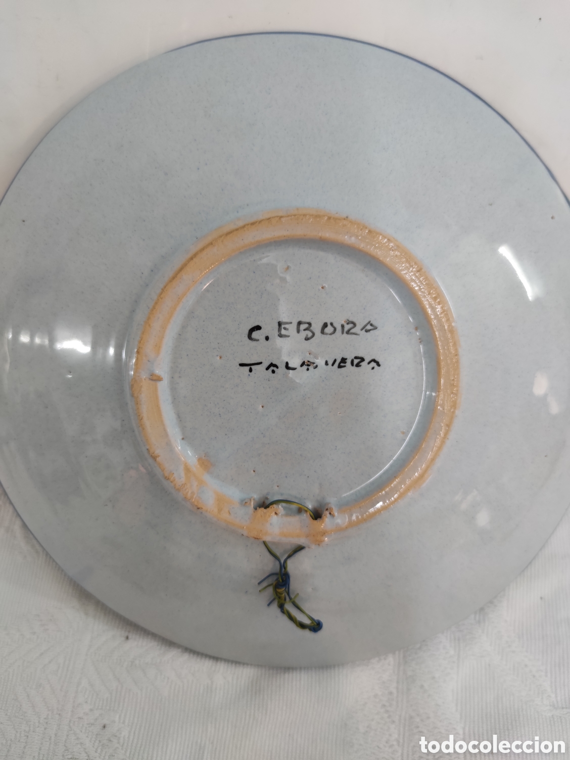 Antig&uuml;edades: Plato de Talavera firmado C.EBORA - Foto 3