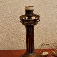Antigüedades: LAMPARA DE PLATA DE MESA TIPO COLUMNA